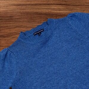 Kiel James Patrick Blue Puff Sleeve Sweater Women's Size M Wool Blend